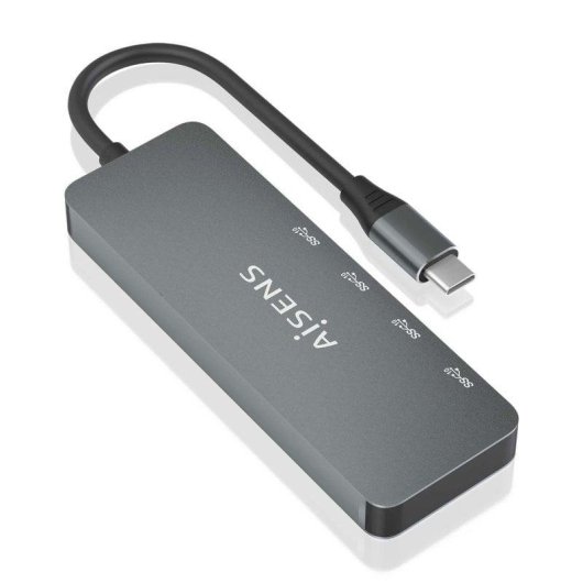 Hub USB Aisens 3.2 Gen2 10G 4 Ports USB-C 15cm Gris