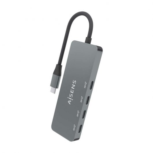 Aisens HUB USB 3.2 Gen2 10G USB-C + 4x USB-C/F 15cm Cinzento