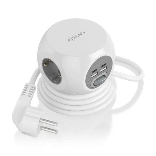 Steckdosenleiste Aisens ASPS-2A2C04-W 3 Steckplätze 2 USB-A 2 USB-C Schalter Kinderschutz