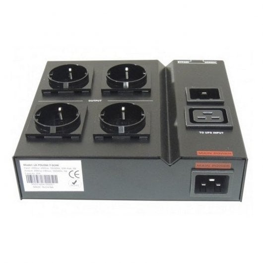 Lapara Switch Bypass de Manutenção e Régua 4x Schuko 16A para UPS Preto