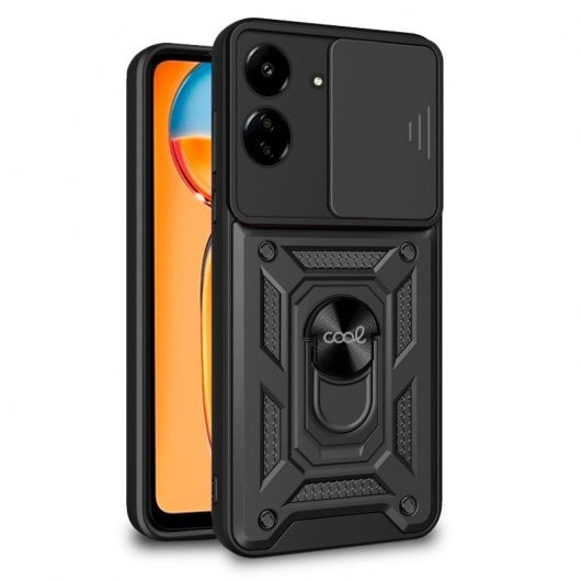 Cool Funda Hard Ring Negro para Xiaomi Redmi 13C/Poco C65