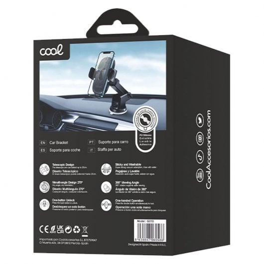 Cool Ventosa One Click Soporte Universal Móvil para Coche Negro