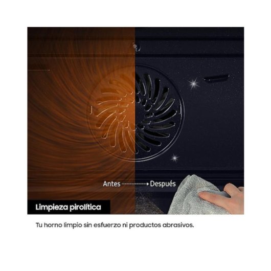 Horno Multifunción Samsung Dual Cook NV7B4450VAS/U3 76L 60cm Pirolítico A+ Vapor WiFi Acero Inoxidable