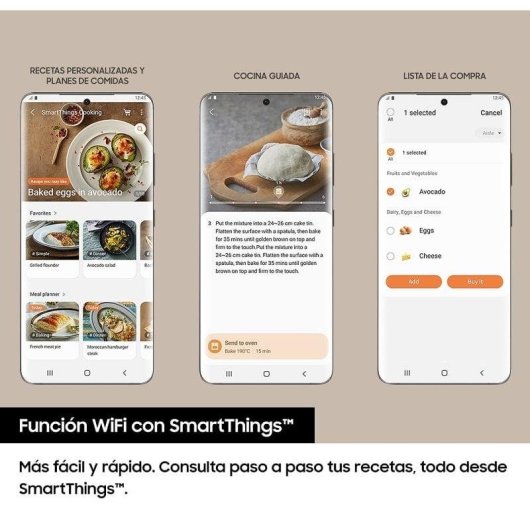 Horno Multifunción Samsung Dual Cook NV7B4450VAS/U3 76L 60cm Pirolítico A+ Vapor WiFi Acero Inoxidable