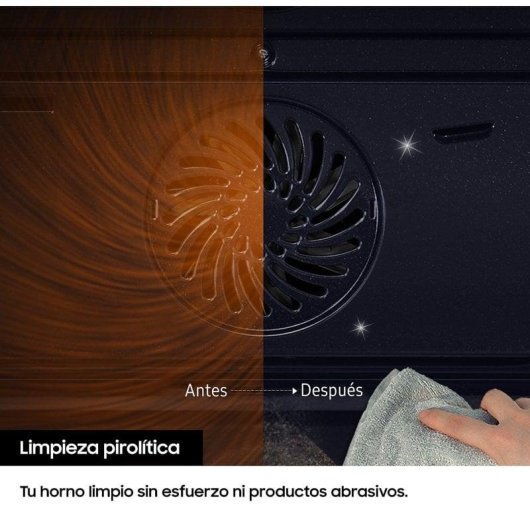 Horno Multifunción Samsung Dual Cook NV7B4450VAS/U3 76L 60cm Pirolítico A+ Vapor WiFi Acero Inoxidable