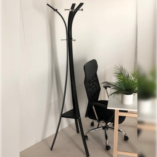 Well Home Mobiliario & Decoración Silla Oficina de Metal/Polipiel 62x70x110cm Negra
