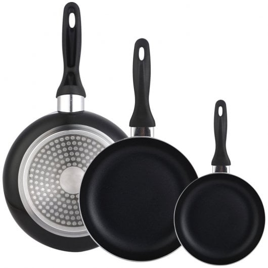 Well Home Batería de Cocina 5 Piezas + Set 3 Sartenes de Aluminio Prensado 16/20/24cm