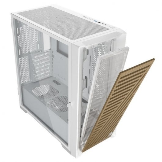 Custodia Phoenix Artisan Noble ATX in vetro temperato USB-C legno/bianco