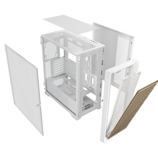 Custodia Phoenix Artisan Noble ATX in vetro temperato USB-C legno/bianco