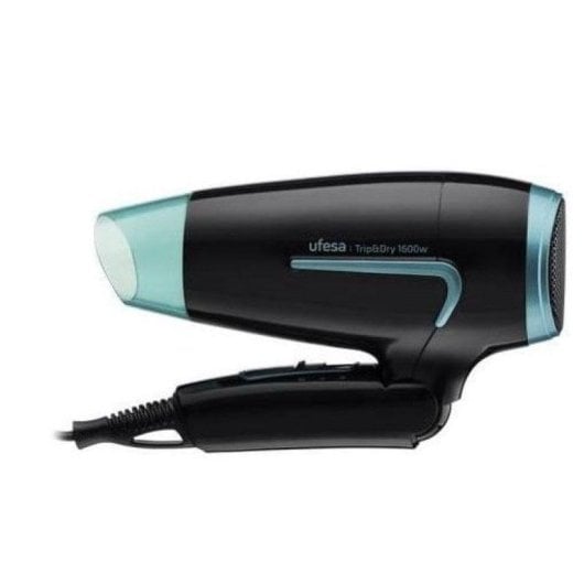 Asciugacapelli Ufesa 60305640 Da Viaggio Pieghevole 1600W con Accessori Nero Blu