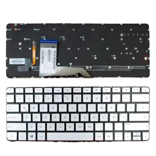 Teclado para Portátil HP Spectre 13-4000/4100/4200 x360 Plata Sin Marco