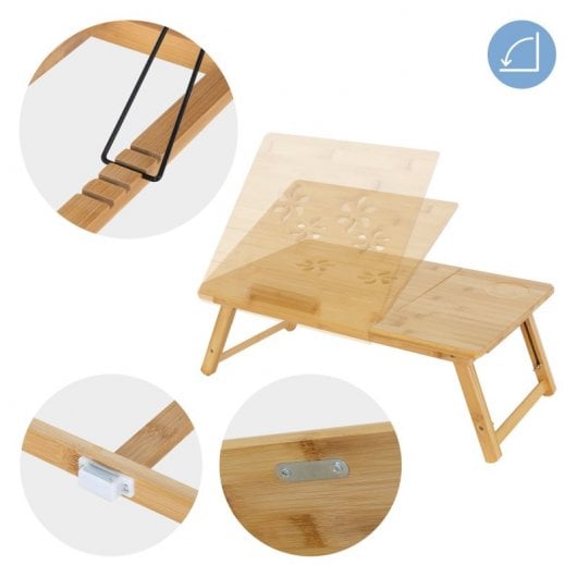 Ml-Design Soporte para Ordenador Portátil Para Cama Bambú