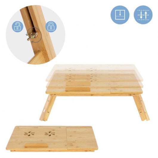 Ml-Design Soporte para Ordenador Portátil Para Cama Bambú