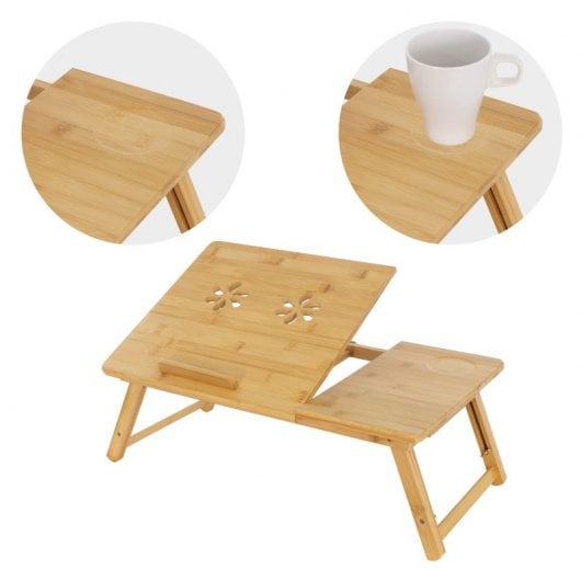 Ml-Design Soporte para Ordenador Portátil Para Cama Bambú
