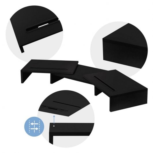 Ml-Design Soporte para Monitor Doble 110x27x10,5cm Negro