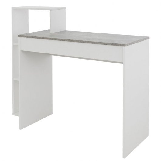 ML-Desing Escritorio con Estantes Mesa De Trabajo 110x72x40cm Blanco/Gris