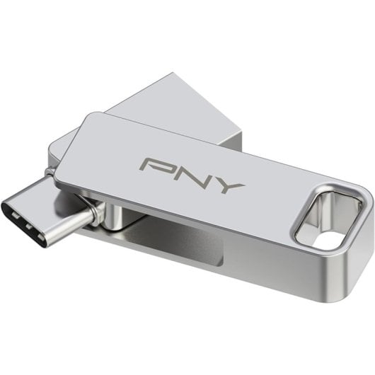PNY DUO LINK Unidad Flash USB-A/USB-C 64GB Acero Inoxidable