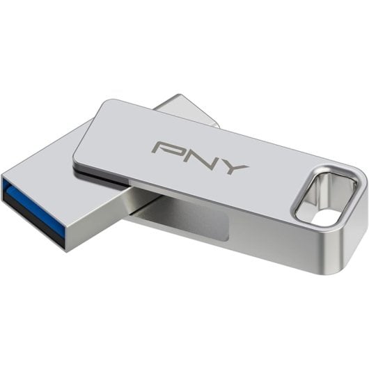 PNY DUO LINK Unidad Flash USB-A/USB-C 64GB Acero Inoxidable