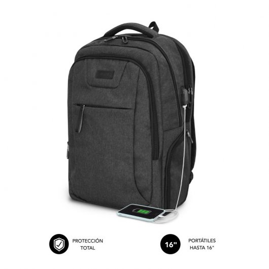 Subblim Air Padding Backpack Mochila Negra para Portátil hasta 16"