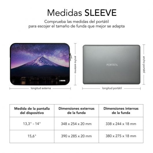 Subblim Neopreno Trendy Sleeve Neo Mountain Funda para Portátil hasta 14"