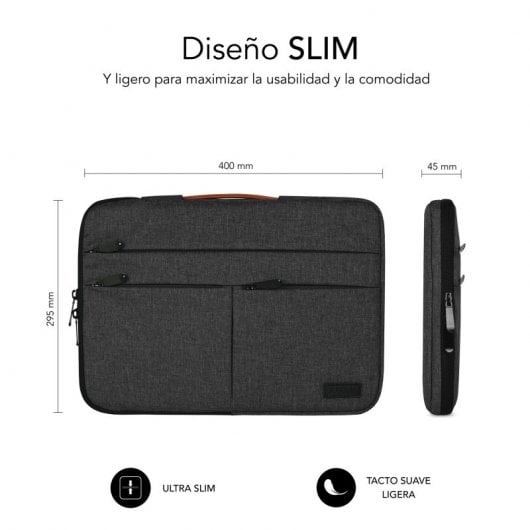 Subblim Funda Air Padding 360 Sleeve Dark Grey para Portátil hasta 15,6"