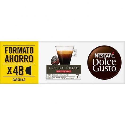 Nescafé Dolce Gusto Intense Espresso Décaféiné Pack 3 Boîtes de 16 Capsules