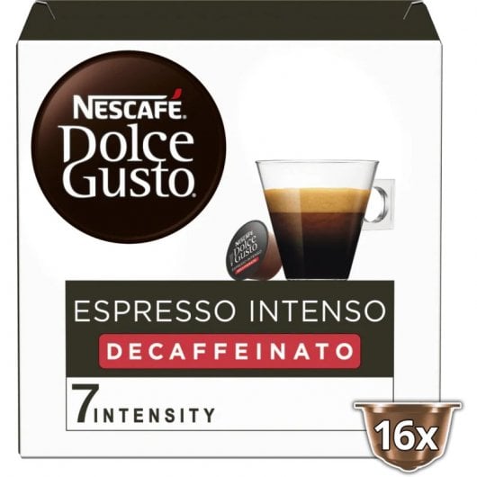 Nescafé Dolce Gusto Intense Espresso Décaféiné Pack 3 Boîtes de 16 Capsules