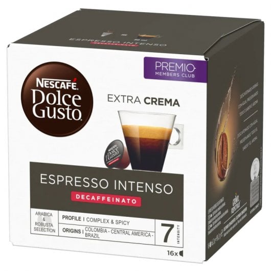 Nescafé Dolce Gusto Intense Espresso Décaféiné Pack 3 Boîtes de 16 Capsules