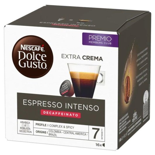 Cápsula de café Dolce Gusto 12523871 Espresso Intenso Descafeinado pack 48