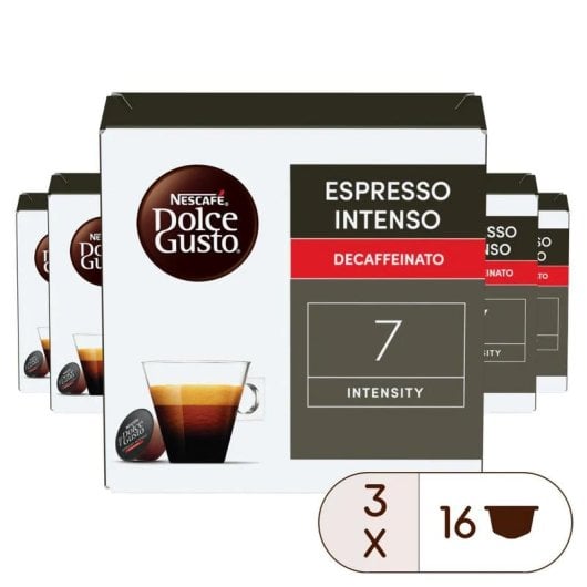 Cápsula de café Dolce Gusto 12523871 Espresso Intenso Descafeinado pack 48