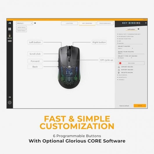 Souris de jeu Glorious Model O 2 RGB 26 000 DPI noire