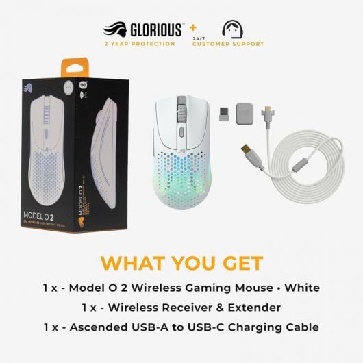 Glorious Model O 2 Rato Gaming RGB 26000DPI Branco