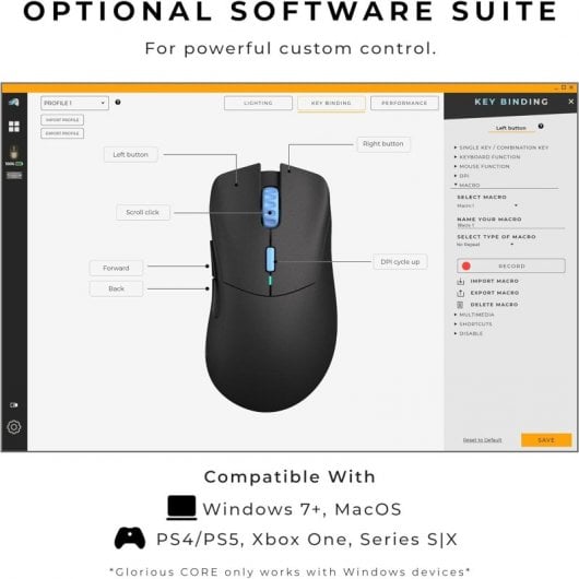 Souris de jeu Glorious Model D Pro 19 000 DPI noire