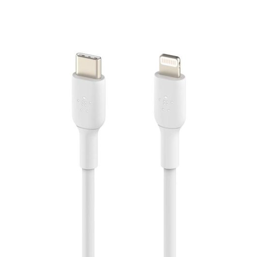 Cabo USB-C Belkin CAA003BT2MWH Lightning 1m Branco Silicone Flexível