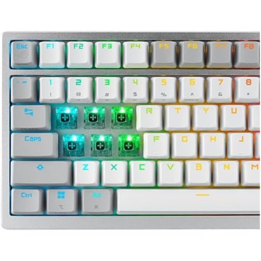 ASUS ROG Azoth Clavier Gaming Mécanique Switch ROG NX Rouge AZERTY Français Blanc