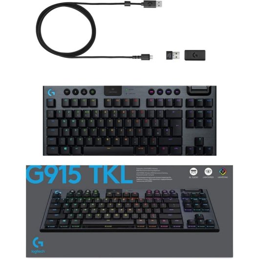 Logitech G G915 Tkl tastiera RF senza fili + Bluetooth Italiano Carbonio