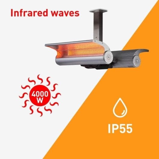 Elektrisches Infrarot-Deckenheizgerät Sined 4000 4000W Edelstahl Fernbedienung