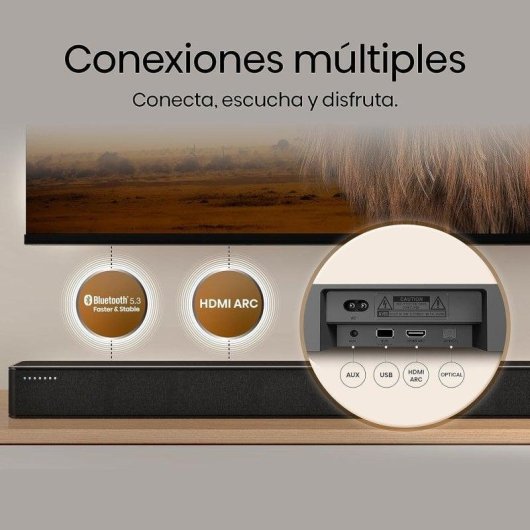 Barra de Som Hisense HS2100 2.1 240W Bluetooth HDMI Subwoofer Dolby Digital