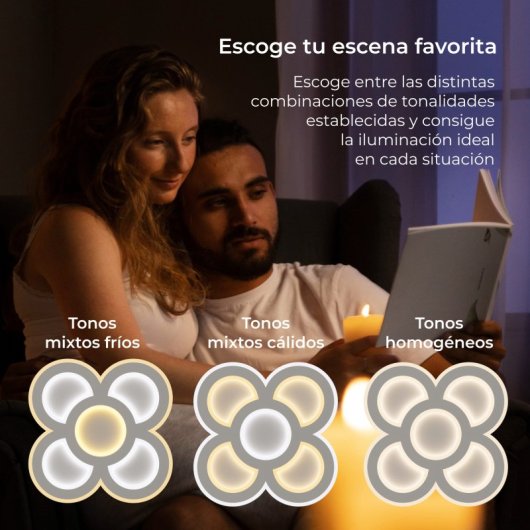 Plafon Ksix Barcelona Smartled, CCT, 40 cm, 11.387 Lm, 90 W, Tuya Smart App com assistentes de voz branco
