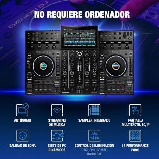 Denon DJ PRIME 4 + Controlador DJ Autónomo + Mezclador