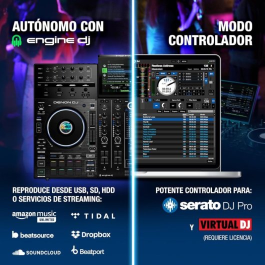 Denon DJ PRIME 4 + Controller DJ autonomo + Mixer