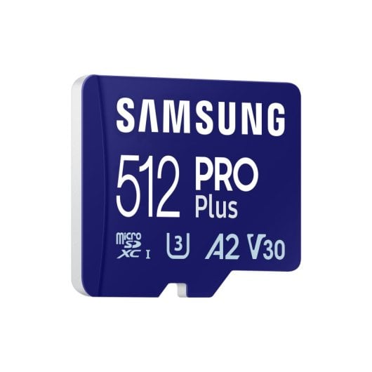 Samsung PRO Plus MicroSDXC 512GB UHS-I U3 A2 V30 Clase 10 con Adaptador SD