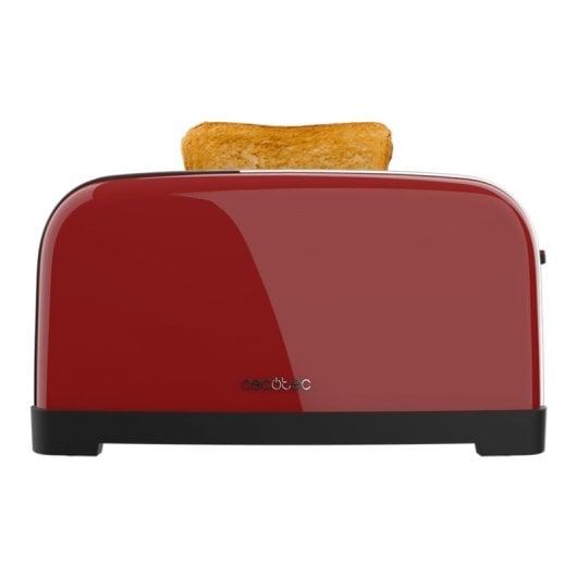 Cecotec Toastin' Time 1500 Red Tostadora 2 Rebanas Largas con Soporte para Panecillos 1500W Rojo