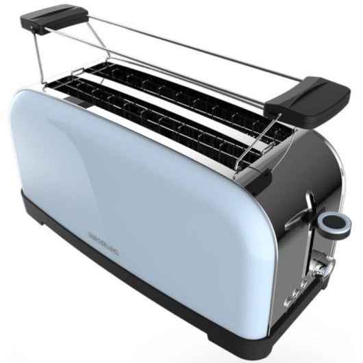 Cecotec Toastin' Time 1500 Blue Tostadora 2 Rebanas Largas con Soporte para Panecillos 1500W Azul