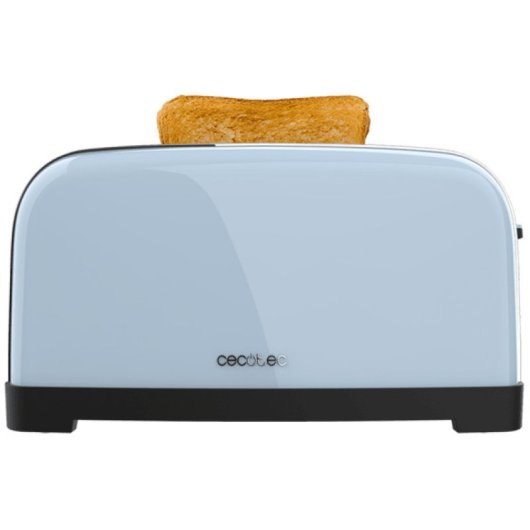 Cecotec Toastin' Time 1500 Blue Tostadora 2 Rebanas Largas con Soporte para Panecillos 1500W Azul