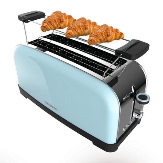 Toaster Cecotec Toastin' Time 1500 Blue Edelstahl 1500W Doppel-Langschlitz Blau