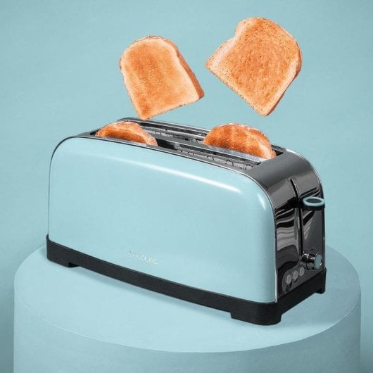 Toaster Cecotec Toastin' Time 1500 Blue Edelstahl 1500W Doppel-Langschlitz Blau