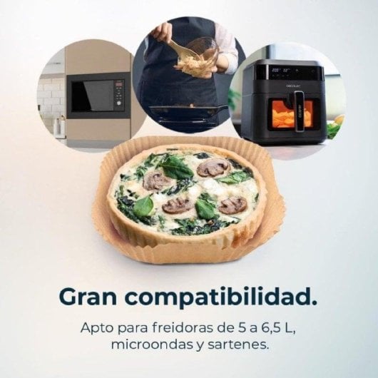 Acessórios Papel para Fritadeira de Ar Cecotec Cecofry 150 Unidades 20-24cm Resistente