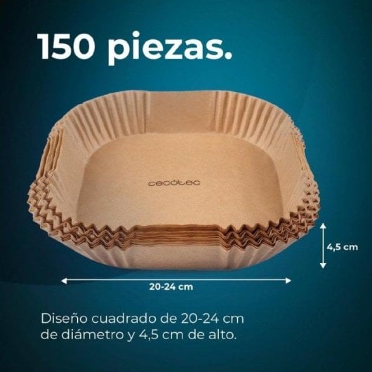 Acessórios Papel para Fritadeira de Ar Cecotec Cecofry 150 Unidades 20-24cm Resistente