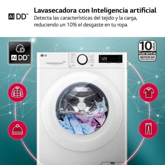 Lavasecadora LG 9kg D F4DR5009A3W com AI DD e Steam